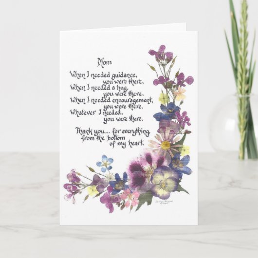 Met liefde en bedankt voor het wenskaart van mama kaart (Voorkant)