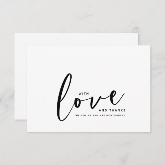 Met liefde en Bedankt Weddenschap Hartelijk dank (Voorkant / Achterkant)