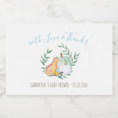 Met liefde en Bedankt White Pumpkin & Fox Sparkling Wijnetiket (Enkel label)