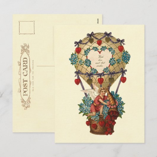 Met liefde en beste wensen Valentijn Feestdagenkaart (Voorkant / Achterkant)