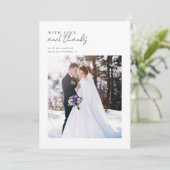 Met liefde en dank Foto Huwelijk Bedankkaart (Staand voorkant)