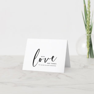 Met liefde en dank Modern schrift bedankkaart