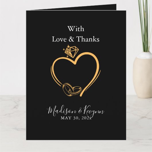 Met liefde en dank trouwfeest kaart (Voorkant)