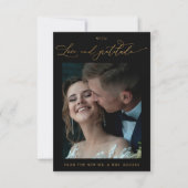 Met liefde en dankbaarheid, Black Gold Photo Weddi Bedankkaart (Voorkant)