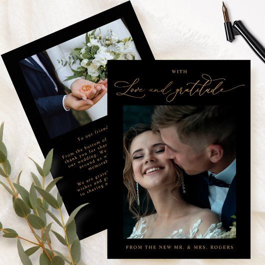 Met liefde en dankbaarheid, Black Gold Photo Weddi Bedankkaart