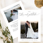 Met liefde en dankbaarheid, Chic Photo Wedding Bedankkaart