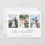 Met liefde en dankbaarheid Elegant Photo Wedding Bedankkaart (Voorkant)