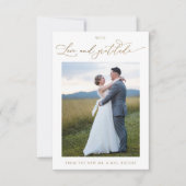 Met liefde en dankbaarheid, Elegant Photo Wedding Bedankkaart (Voorkant)