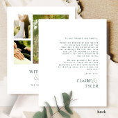 Met liefde en dankbaarheid Foto, Groene bruiloft Bedankkaart