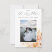 Met liefde en dankbaarheid, Foto Perzikkleurig Bel Bedankkaart (Voorkant)