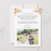 Met liefde en dankbaarheid, Foto Perzikkleurig Bel Bedankkaart (Achterkant)