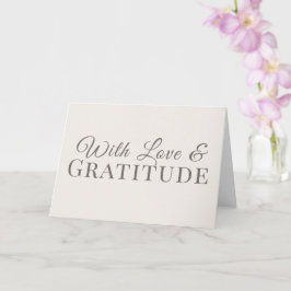 Met liefde en dankbaarheid – Minimale typografie  Kaart