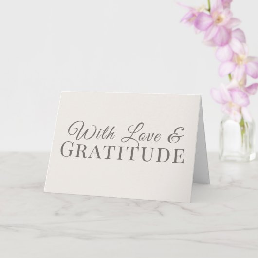 Met liefde en dankbaarheid – Minimale typografie Kaart (Orchidee)