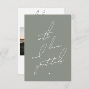 Met Liefde en Dankbaarheid Voorgedrukte Boodschap Bedankkaart