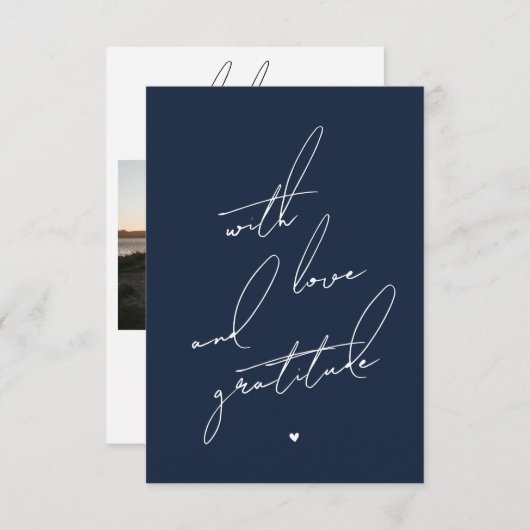 Met Liefde en Dankbaarheid Voorgedrukte Boodschap Bedankkaart (Voorkant / Achterkant)