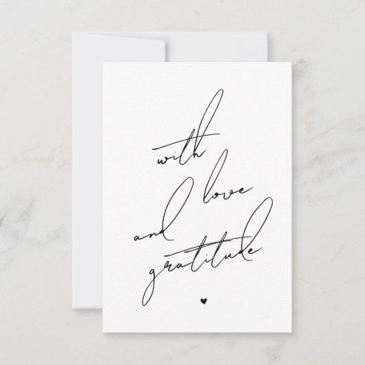 Met Liefde en Dankbaarheid Voorgedrukte Boodschap Bedankkaart (Voorkant)