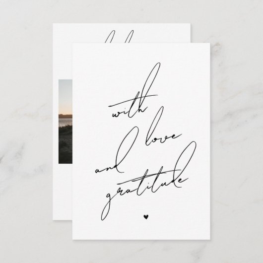 Met Liefde en Dankbaarheid Voorgedrukte Boodschap Bedankkaart (Voorkant / Achterkant)