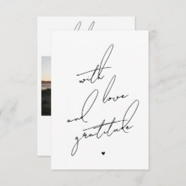 Met Liefde en Dankbaarheid Voorgedrukte Boodschap Bedankkaart