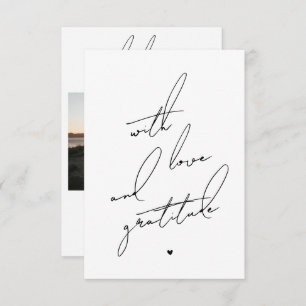 Met Liefde en Dankbaarheid Voorgedrukte Boodschap Bedankkaart