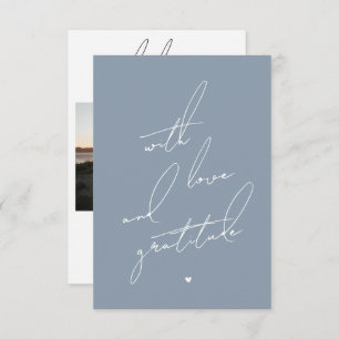 Met Liefde en Dankbaarheid Voorgedrukte Boodschap Bedankkaart