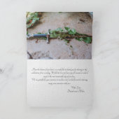 Met liefde en dankbaarheid Witte Linnen Bedankkaar Bedankkaart (Binnen)