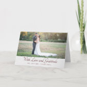 Met liefde en dankbaarheid Witte Linnen Bedankkaar Bedankkaart (Voorkant)