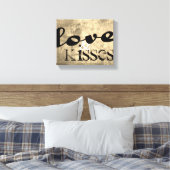 met liefde en kussen omwikkeld canvas met shabby c afdruk (Insitu (Slaapkamer))