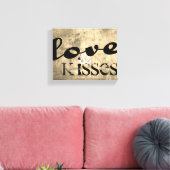 met liefde en kussen omwikkeld canvas met shabby c afdruk (Insitu (Woonkamer))