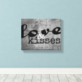 met liefde en kussen omwikkelde canvaswandkunst gr canvas afdruk (Insitu (Houten vloer))