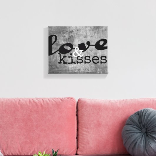 met liefde en kussen omwikkelde canvaswandkunst gr canvas afdruk (Insitu (Woonkamer))