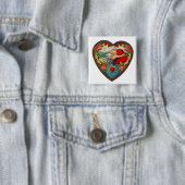 Met liefde en respect vierkante button 5,1 cm (In situ)