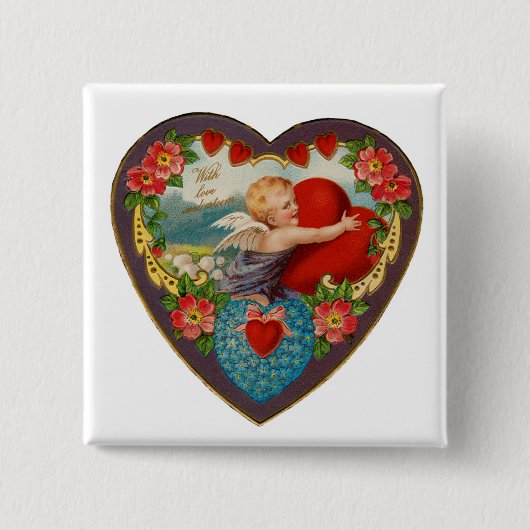Met liefde en respect vierkante button 5,1 cm (Voorkant)
