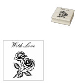 Met liefde en twee rozen rubberstempel (Gestempeld)