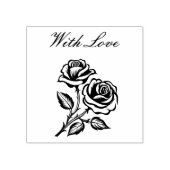 Met liefde en twee rozen rubberstempel (Afrduk)