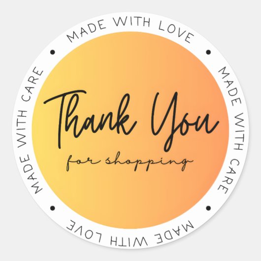 Met liefde en zorg bedankt ronde sticker (Voorkant)