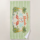 Met Liefde Florida Vintage Stijl Flamingo Handdoek (Voorkant)