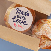 Met liefde gebakken ambachtspapier ronde sticker