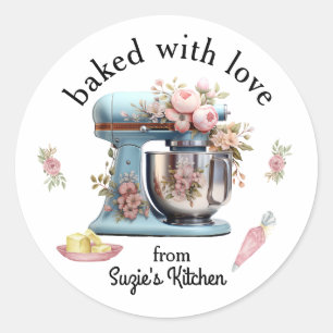Met Liefde Gebakken Bloemen voor Staande Mengappar Ronde Sticker