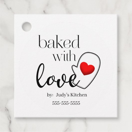 Met Liefde Gebakken Sticker Bedankjes Labels (Voorkant)