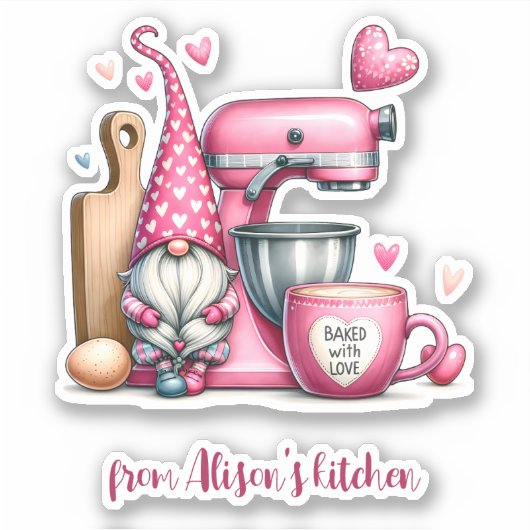 Met liefde gebakken uit de keuken van iedereen sticker (Voorkant)