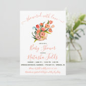 Met liefde gedoucht! Baby shower Kaart (Staand voorkant)