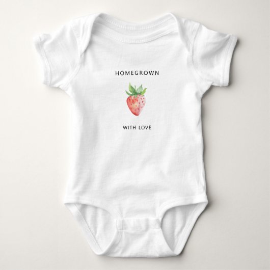 Met liefde gekweekt - Waterverf Aardbei - Romper (Voorkant)