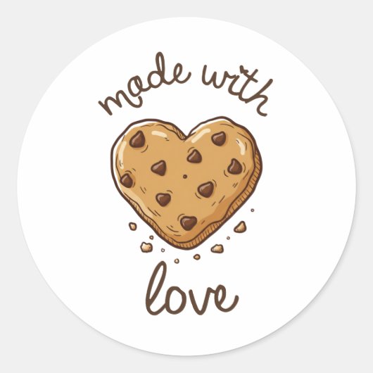 Met Liefde Gemaakt Cookie Label Sticker | Thuisgem (Voorkant)