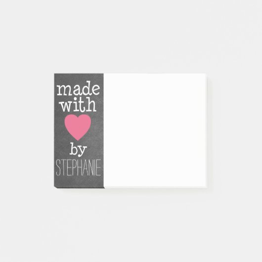 Met liefde gemaakt door jou - warm roze en krijt post-it® notes (Voorkant)