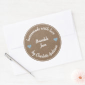 Met Liefde Gemaakt | Hart Jam Inmaaklabel Kraft Ronde Sticker (Envelop)