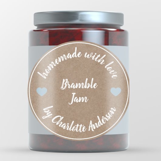 Met Liefde Gemaakt | Hart Jam Inmaaklabel van Kraf Ronde Sticker