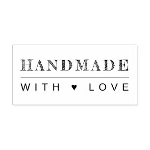 Met liefde gemaakt hart rubberstempel