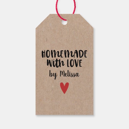 Met Liefde Gemaakt Kraft Persoonlijk Cadeaulabel (Achterkant)