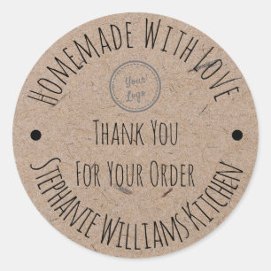 Met Liefde Gemaakt Logo Bedankt voor uw bestelli Ronde Sticker