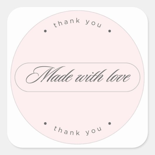 Met Liefde Gemaakt Minimalistische Bedankt Sticker (Voorkant)